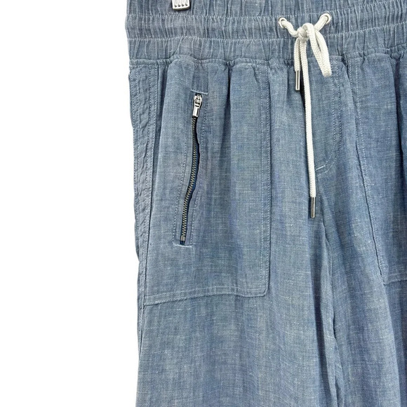 Athleta Cabo Linen‎ Wide Leg Pant Chambray Blue Size 0 - Picture 6 of 13